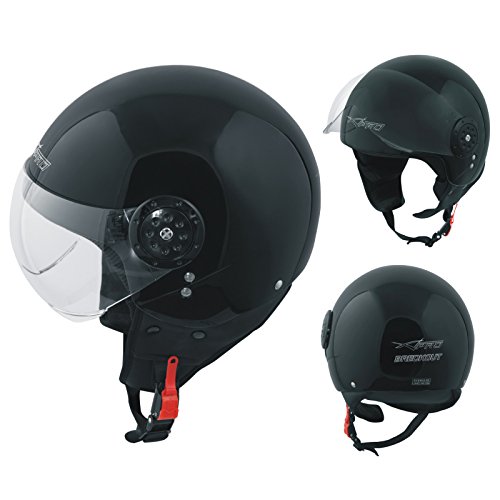 Scooter Casque Moto Ville Jet Demi Anti Scratch Avio Visiere Noir M