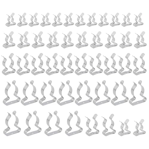 48 Pcs Spring Terry Clips Set, Spring Clamps Tool Holders Mop Clips For Storage Of Brooms, Brushes, Rakes, And Pipes 10Mm, 12Mm, 19Mm, 25Mm For Hanging Garage Shed Patio Garden Home Organization