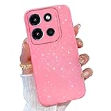 TURYXIA for Motorola Moto G Power 5G 2025 Case Pink Glitter for Women Girls Sparkly Bling Girly Neon Bright Color Slim Soft Phone Case Cover for Moto G Power 5G 2025, Pink