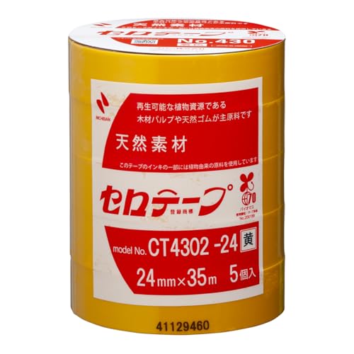 ニチバン セロテープ No.430 大巻 着色 黄 5巻 24mm×35m CT4302-24