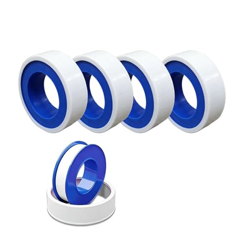 Cinta de Teflón de 40 m Total, 4 Rollos de 10 m x 12 mm – Impermeable, Resistente a Temperaturas de -90°C a 260°C, Ideal para Fontanería, Sellado de Tuberías, Grifos y Baños