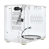 Mini ITX Case,360 Degree Hollow Cooling Computer Gaming Case,Clear Acrylic Panel,Simple Installation,for DIY Gamers