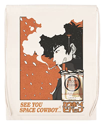 Enigmae Cowboy Bebop Lucky Sac de Sport en Coton avec Cordon de Serrage Sport Cotton Beige Bag