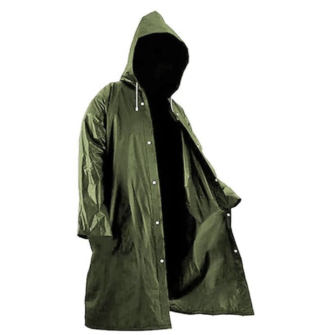 1 Pc Unisex Waterproof Rain Coat Hooded Long Sleeve Raincoat Rain Poncho Water Resistant Rainsuit for Men and Women Random Color-image-20