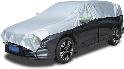 CaiTang Funda semiprotectora para parabrisas de coche, cubierta de invierno, media cubierta universal para todo tipo de climas, con gancho y correas, protección contra el polvo, resistente a la nieve