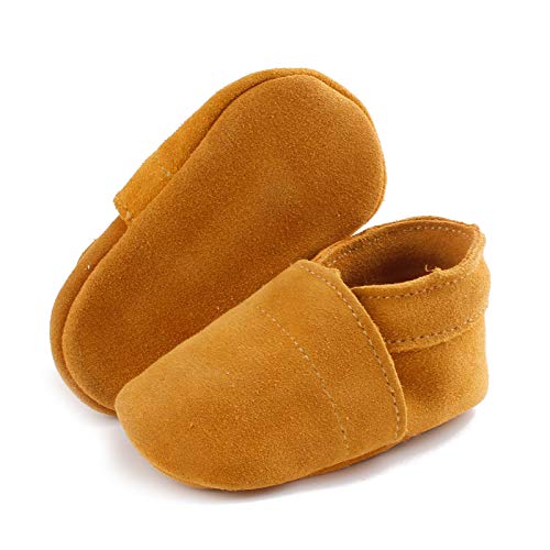 Delebao Unisex Baby Soft Sole Tassels Crib Shoes Moccasins Loafers 12-18 Months Suede Leather Slippers #TOP2