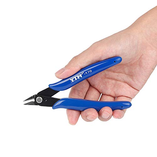 Professional Pliers Cutter Electronic Flush Wire Cutter Carbon Steel Cutting Nippers for Electrical Jewelry making (Blue)