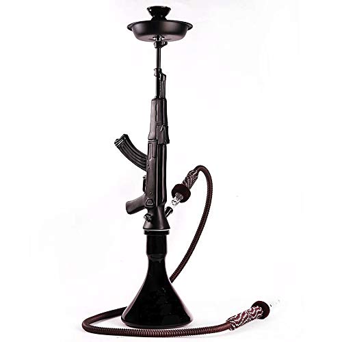 �{�i�V�[�V���p�C�v AK47 ���^�o�R ��^ �T�C�Y 85CM ���M�Z�� �����΂� Shisha Hookah �i���� �ΒY�N�����v�t�� (Black)