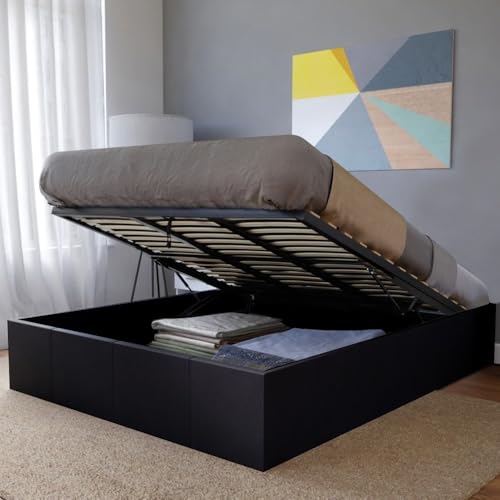 WEBER INDUSTRIES Lit Coffre Torino 160x200 + 1 sommier/Noir