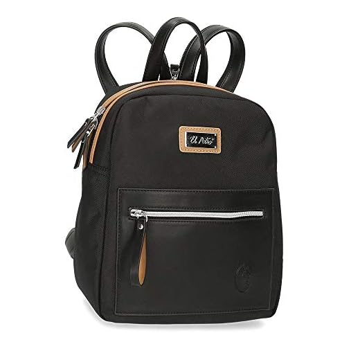 El Potro Chic Mochila Casual, Negra, 24x28x10 cm