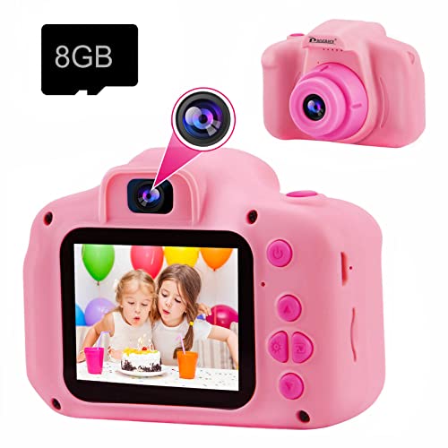 PROGRACE Kids Camera for Girls - Kids Selfie Camera FHD IPS Screen Children Digital Cameras Age 3-9 Video Camcorder Mini Preschool Toddler Camera Birthday Girls Toys Gifts for 3 4 5 6 7 8 9 Year Old