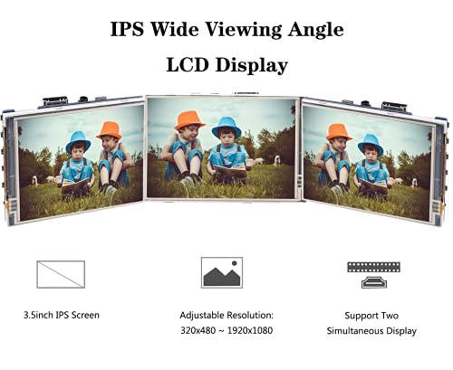 image for ASHATA 3.5 Inches 1080P IPS Display for Raspberry Pi with Black Acryli
