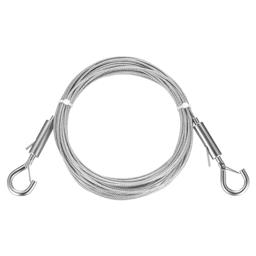 Drahtseil 2mmx10m, Stahlseil mit Ösen und Haken, Edelstahlseil...