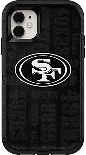 Skinit Decal Skin Compatible with OtterBox Defender iPhone 11 Case - Officially Licensed NFL San Franciso 49ers Black & White Design