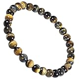 [新宿銀の蔵] イエロー ブルー タイガーアイ 3A ブレスレット 6mm 約16.5cm(レディースS) 天然石 パワーストーン 数珠 腕輪 黄 青 虎目 石