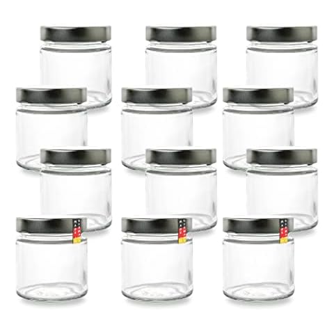 Flaschenbauer - 12er Set Mini Marmeladengläser 212ml - Konservengläser für Marmelade, Konfitüre, Gelee, Gewürze Cover