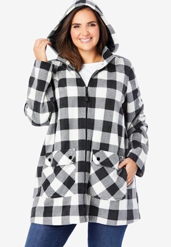 Woman Within Plus Size Hooded Fleece Coat3