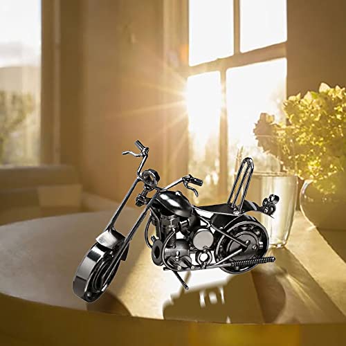 Huture Decor Motor Vintage Iron Art Motorcycle Metal Deco Gift Motor Model Collectible Travel Sculpture Decoration Or As A Funny Gift Idea Classic Art Decoration Ornaments For Home Office, Silver #TOP3