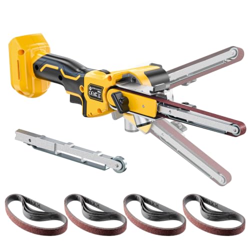 Image of Ecarke Cordless Belt Sander Compatible with Dewalt Battery (Tool Only) 120 adjustable 16 PCS Belts 40-120 Grit 1 /2 inchx18 inch 2100 FPM Brushless Detail Belt Sander for Metal Working, Wood, Plastic