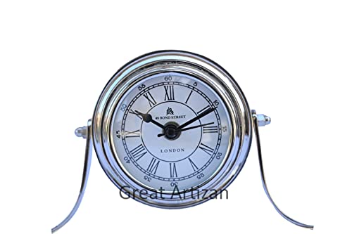 Mantel Clock With Nickel Finish | Simply Design For Room ,Office ,Bedroom & Bathroom | 10 Inches Table Top Clock. #TOP5