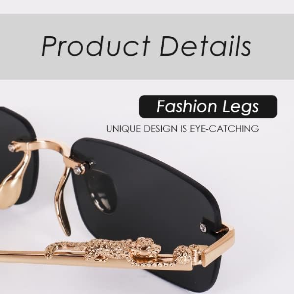 Image of EYELAND Rectangular Sunglasses for Men & Women | UV Protection | Metal Frame | Black | Free Size | TG-BLK