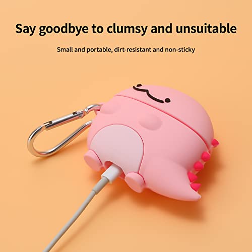 Image of Compatible with Airpods pro case，3D Cute Funny Silicone Skin Care Bottles Case Design, Accessories Key Chain Suitable for Fashion Girl Child Teen Boy Airpods pro Case (Pink Dragon pro)