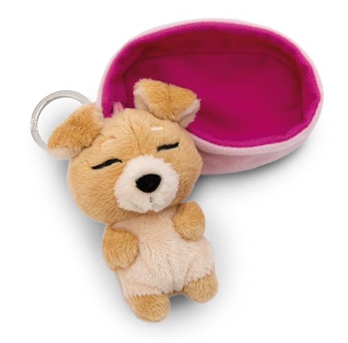 Schlüsselanhänger Sleeping Pets Hund hellbraun 8cm