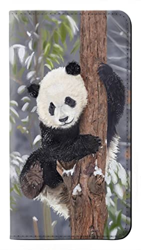 Housse Samsung Galaxy A57 antichoc en cuir avec clapet magnétique motif panda