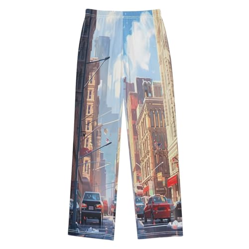 Boys' Pants Car New York City Long Bottoms Jogger Pants Elastic Waist Trousers with Pockets S-XL