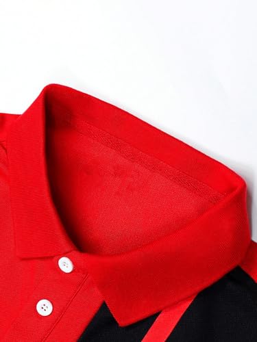 SOLY HUX Men's Golf Color Block Tennis Shirts Long Sleeve Collared Business T-Shirt3