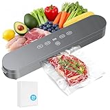 Vacuum Sealer, 75kPa Vacuum Sealer for Food, Digital Timer, Moist/Dry, Pulse,...