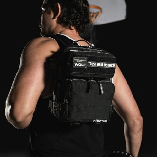 Image of WOLFpak 9L Mini Tactical Backpack for Men & Women | Compact, Small Everyday Carry Bag for Gym, School, Travel | Durable, Water-Resistant Daypack with Molle System and Patch Panel (Black Phantom)