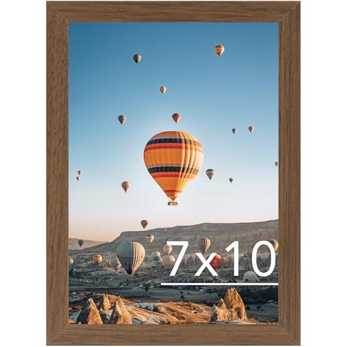 Image of JCJMY 7x10 Picture Frame Brown for Wall Hanging or Tabletop- Wall Mounting Horizontally or Vertically, 7 x 10 Wall Gallery Poster Photo Frames for 7 by 10 Photos, Brown