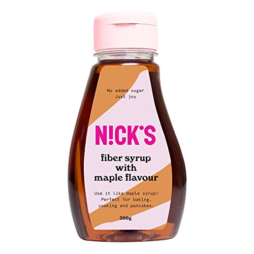 NICKS Fiber Sirup mit Ahorngeschmack, Maple syrup, ballaststoffreiche natürliche Keto Süßstoff ohne Zuckerzusatz, Glutenfrei, Low carb Vegane Zuckerersatz (300g)