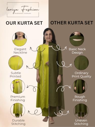 Image of Leriya Fashion Anarkali Kurta and Pant with Dupatta Set for Women | 3-Piece Printed Anarkali Kurti Set | Ethnic Festive & Office Suit for Women | Traditional Kurta Sets for Woman