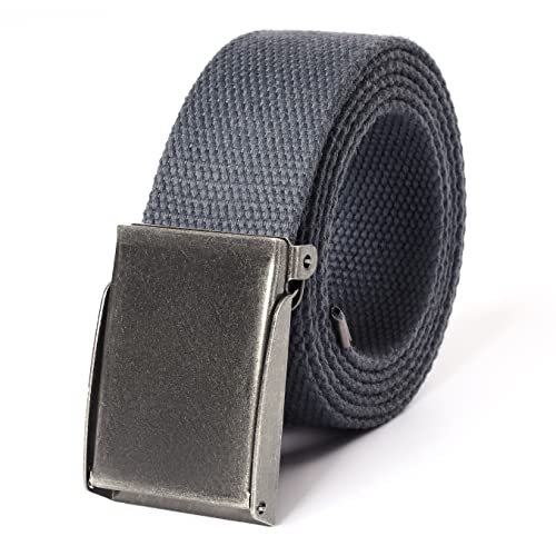 Image of Mile High Life Canvas Web Belt | Cut to Fit Up to 52 inch | Flip-Top Matte Silver Nickel Buckle 12 Colors