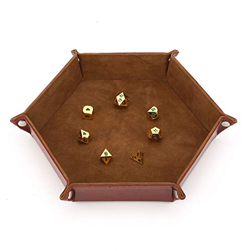Dice Tray, Dice Box, Dice Holder, Storage Box for RPG Table Games, Double Sided Foldable, Folds Flat, Fits in Board Game Box for Roleplaying RPG by Crystal Lemon