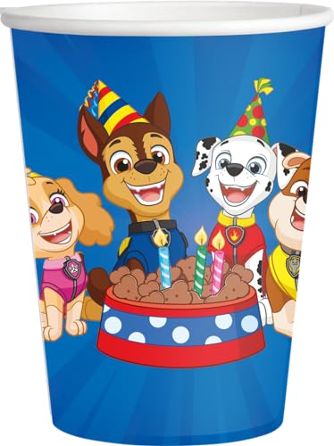 BeenSmile, Vasos Desechables, Patrulla Canina, Vasos para Niños - Decoración Cumpleaños Infantiles - Artículos para Fiestas y Celebraciones - 8 Unidades - 250 Ml