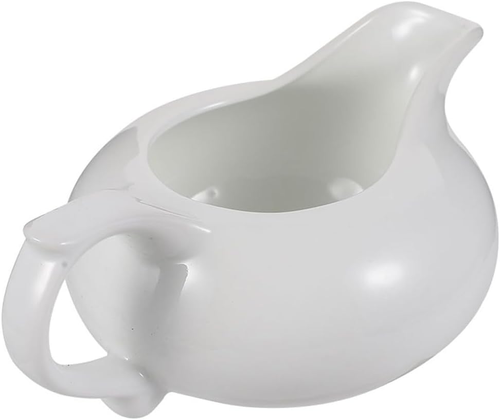 Alipis Ceramic Gravy Boat with Handle - Dripless Sauce Pourer for Salad Dressing, Condiments & Latte Art Cup - Home & Restaurant Essential