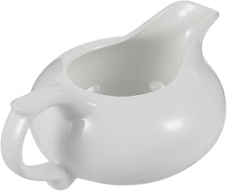 Alipis Ceramic Gravy Boat with Handle - Dripless Sauce Pourer for Salad Dressing, Condiments & Latte Art Cup - Home & Restaurant Essential