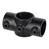Rohrverbinder Kreuzverbinder schwarz 1 1/4" x 1 1/2" (Ø42,4 x 48,3 mm), 90° - Durchgang AVERDE
