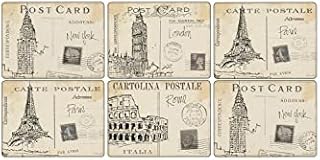 Portmeirion Home & Gifts Pimpernel Postcard Sketches Placemats, Set of 6, 30.5 x 23cm