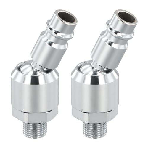 2 Piezas Manguera Aire Giratoria Conectores 1/8’’, Junta Universal de 360​Grados, Accesorios Herramientas Neumáticas, para Pistolas de Soplado de Polvo, Pistolas Pulverizadoras de Agua