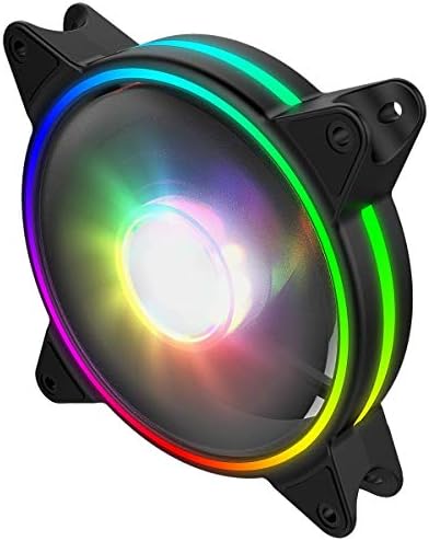 GameMax Razor Extreme ARGB PC Cooling Fan 120mm, PWM Control, Dual-Ring, Hydraulic Bearing, 11 Blade Fan, 3 Pin Aura Connector, RGB Mystic Light Sync | Black