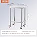 Mophorn 24x18x34 Inch Stainless Steel Work Table 3-Stage Adjustable Shelf with 4 Wheels Heavy Duty Commercial Food Prep Worktable with Brake for Kitchen Prep Work