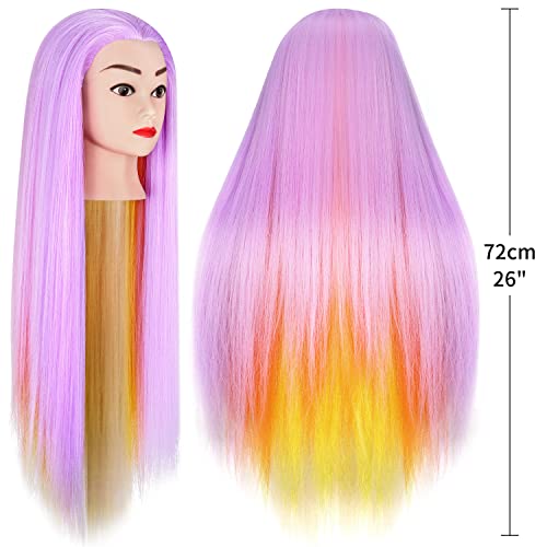 Mannequin Head with Hair, TopDirect 29" Hair Mannequin Manikin Head Practice Cosmetology Hair Doll Head Styling Hairdressing Training Braiding Heads with Clamp Holder & Tools