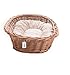 Wiklinowy Świat - Katzenbett Weidenkorb Hundebett, Weidenbett für Haustiere - Natürlich warm, atmungsaktiv und stilvoll - Verschiedene Größen 66x47x15cm - helles cremefarbenes Kissen