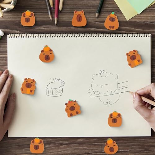 24 Stück Radiergummi Set,Capybara Neuheit Radiergummis Für Party Favors, Random Style Schulbelohnung Und Partygeschenke