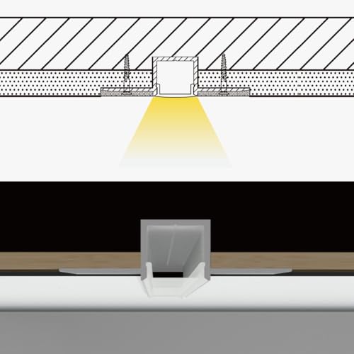 Image of Spotless Plaster in Recessed Flexible Drywall LED Channel Fully Bendable LED Aluminum Profile Track for Custom LED Strip Lighting Solutions, 3.28ft x 3 Pcs (P5615 Inside width 12.5mm /0.5 inch inch), Silver
