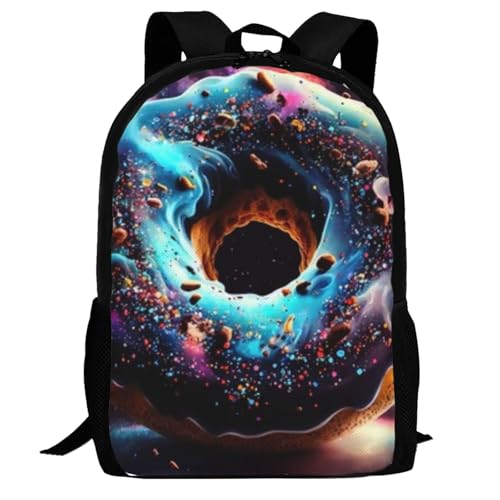 Travel Backpack Cosmic Donut 17In Lightweight Casual Daypack for Business Men Women